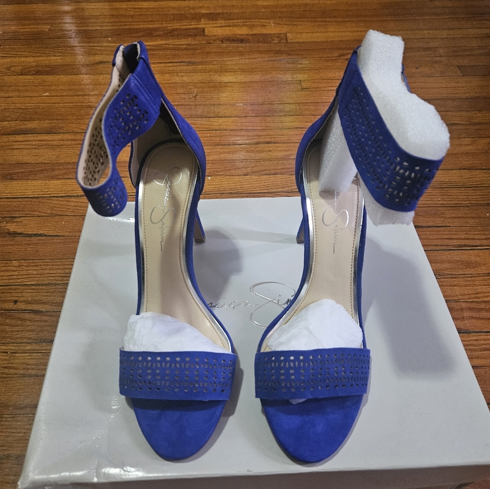 Jessica Simpson Symphony Blue Suede Women's Heels - Size 9M
